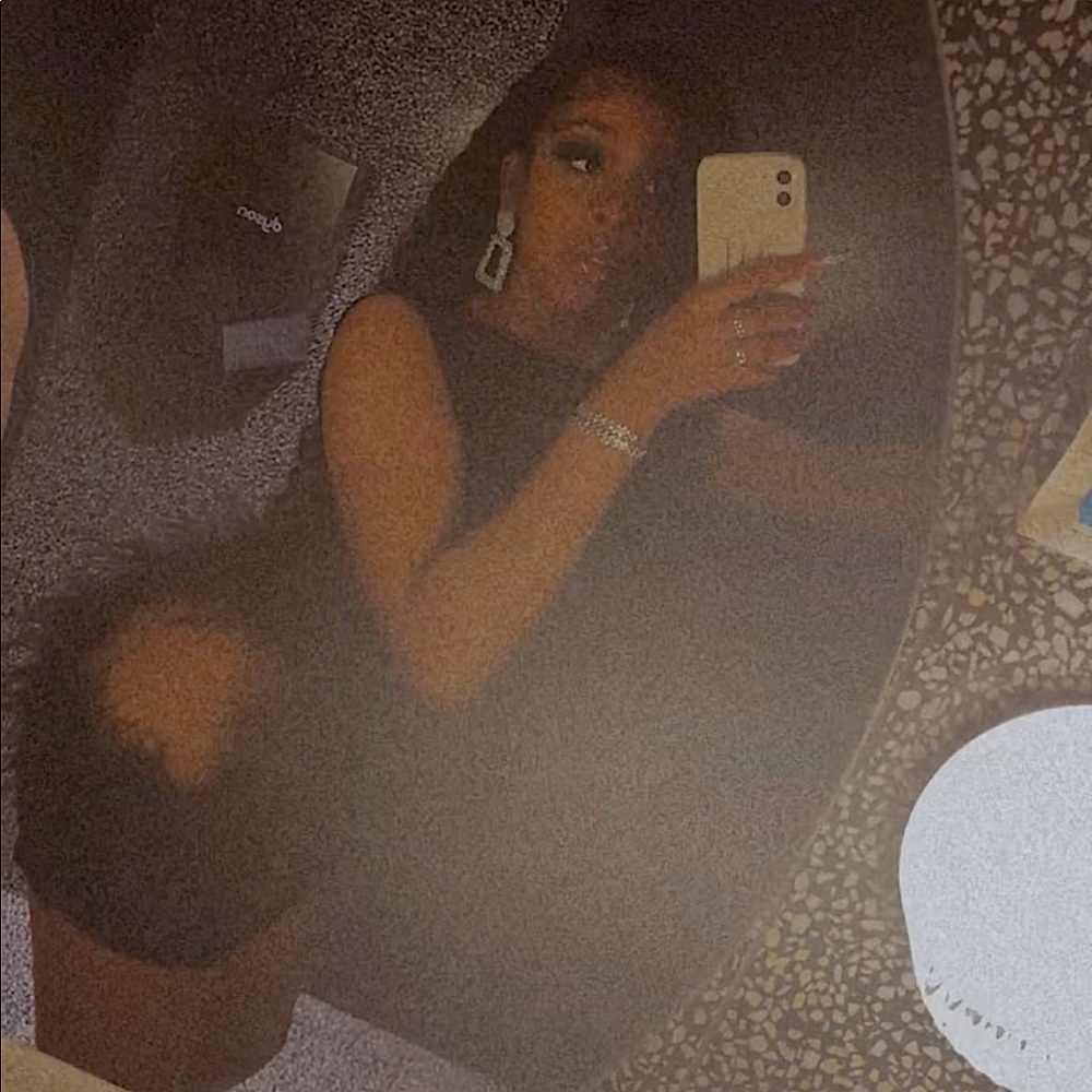 Custom Made Feather Cutout Mini Dress